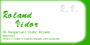 roland vidor business card